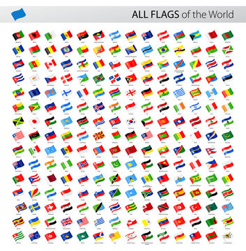 All World Waving Vector Flags - Collection
