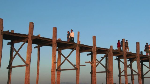 U Bein Bridge in Amarapura, Mandalay, Myanmar