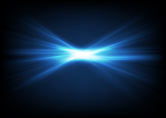 Bright shiny blue glowing laser beams