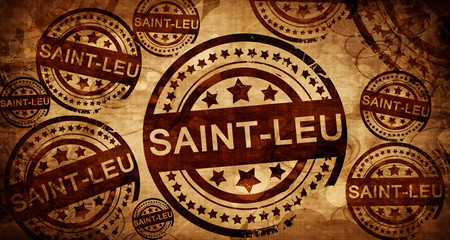 saint-leu, vintage stamp on paper background