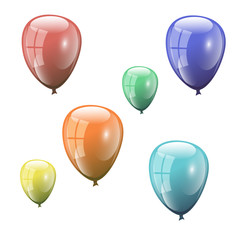 realistic set of color vector balloons on white background