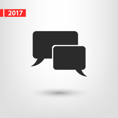 Fototapeta premium Speech bubble icons black icon, vector illustration. Flat design style