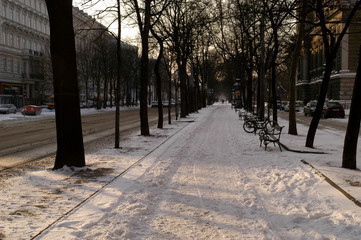 Winter in Vienna, snow, Austria, Vienna, 1. district, Ringstrass