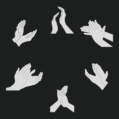 Obraz premium Applause set clapping hands