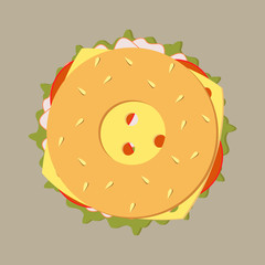 Fresh bagel sandwich