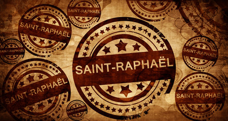 saint-raphael, vintage stamp on paper background