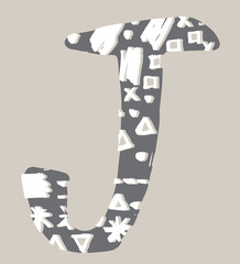 Geometric doodle font illustration vector