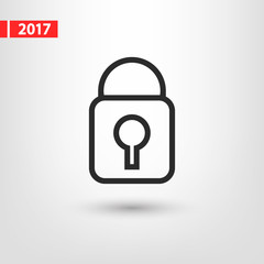 lock  icon, vector illustration. Flat design style