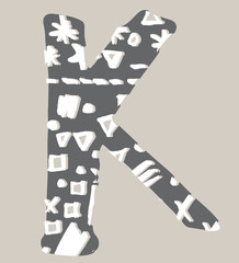 Geometric doodle font illustration vector