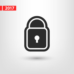 lock  icon, vector illustration. Flat design style