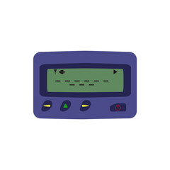 Isolated pager icon on white background. Wireless communication messenger in 90s.