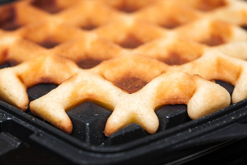  waffles are cooked in waffle iron