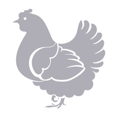 Stencil hen gray.