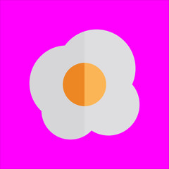 fried egg icon flat disign