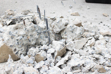 Breaking concrete  with drill