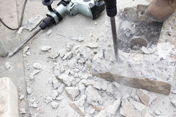 Drilling hole into concrete