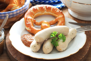 close-up, rustikale Weißwurst