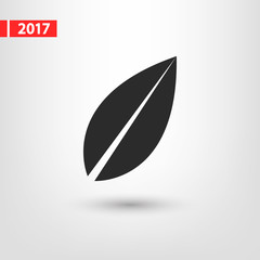 Leaf icon, vector illustration. Flat design style
