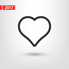 Heart Icon, vector illustration. Flat design style