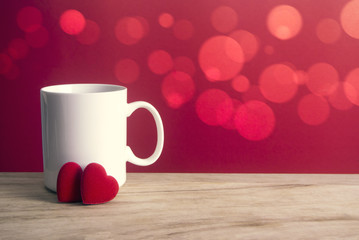 two red hearts and the mug