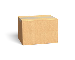 Closed cardboard box, 3D illustration