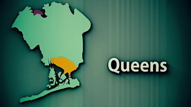 4K Queens Map Shape with Matte 3D Animation