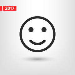 Smile Icon, vector illustration. Flat design style