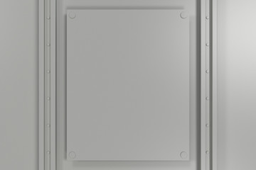 Obraz premium Rectangular white plate texture with rivets