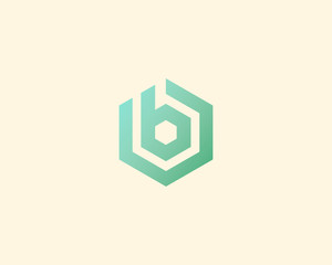 Abstract letter B vector logotype. Line hexagon creative simple logo design template. Universal geometric symbol font icon. © iamguru