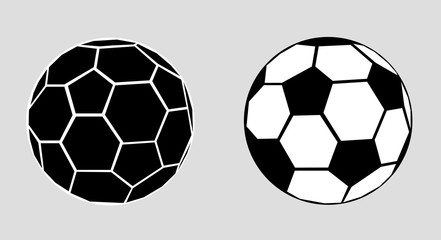 white and black soccer football  ball flat design vector illustration.