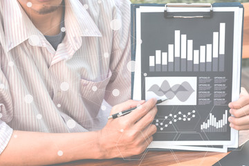 business statistics success concept : businessman analytics  mar