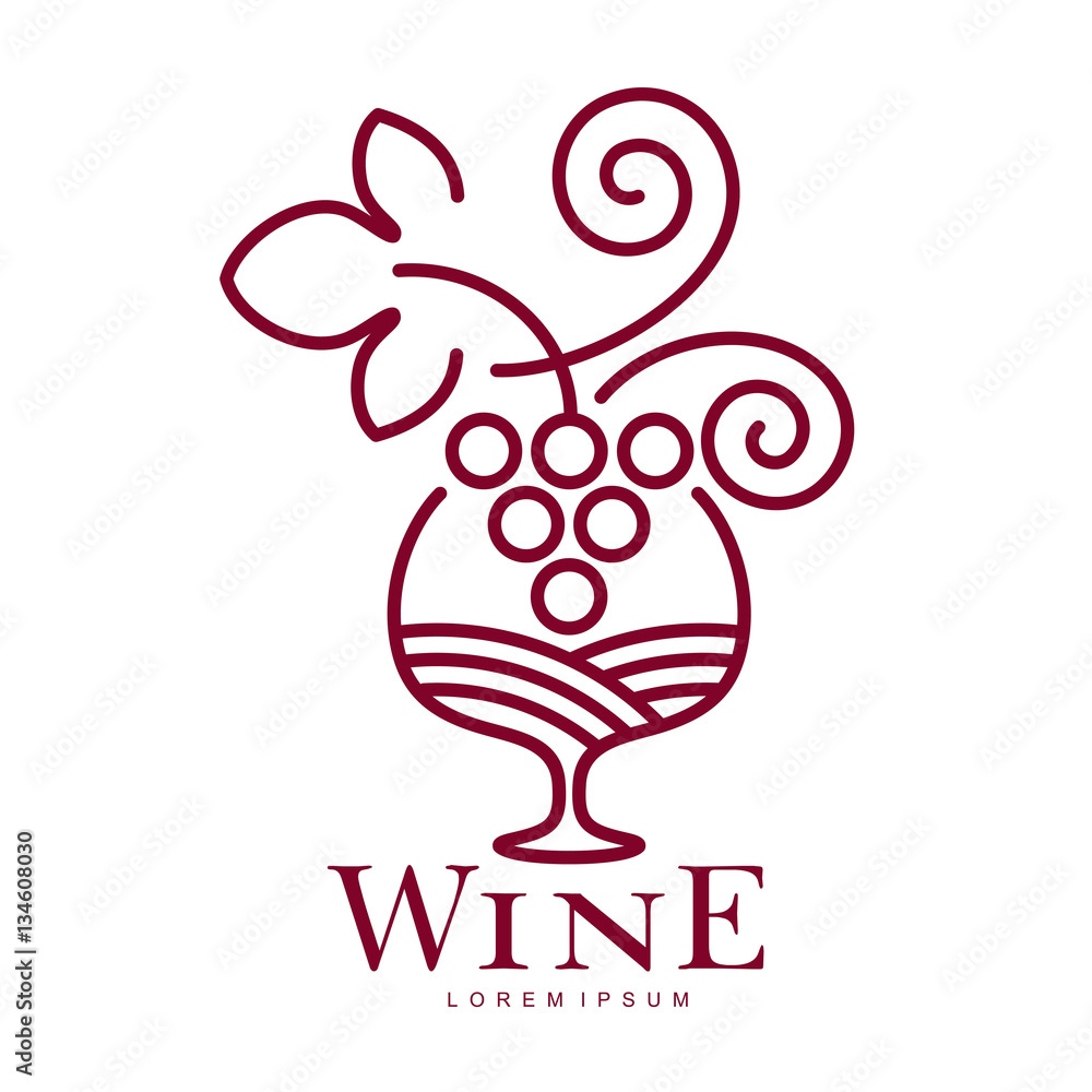 Wall mural wine logo templates