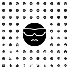 cool emoticon in sunglasses icon illustration