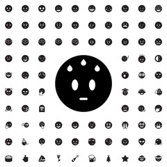 sweating emoticon icon illustration