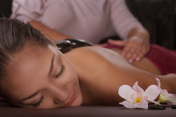Obraz na płótnie Canvas Asian woman.Spa treatment and massage