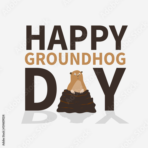 groundhog day logo quot happy groundhog day logo icon frightened marmot groundhog day logo quot happy groundhog day logo icon frightened marmot