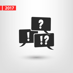 question and exclamation mark, vector illustration. Flat design style