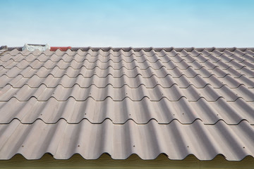 roof tiles with blue sky background