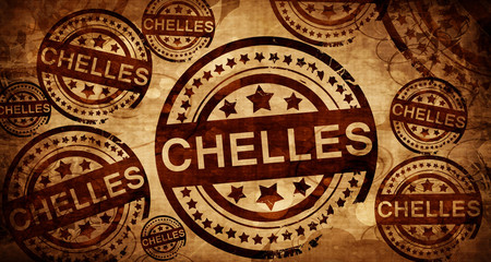 chelles, vintage stamp on paper background