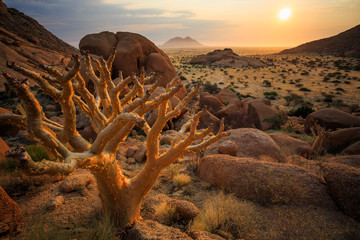 Group of bald granite peaks - Spitzkoppe (Damaraland, Namibia)