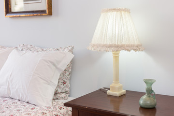 Bedside Table with Lamp