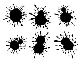Black splashes hand made tracing from sketch Vector Illustration
