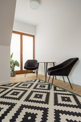 Room with pattern carpet