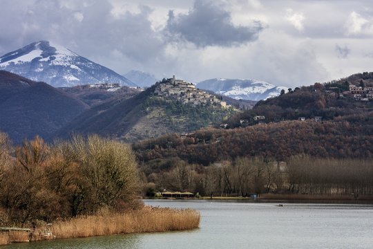 The ancient medieval village of Labro and Piediluco lake, Rieti, Italy
