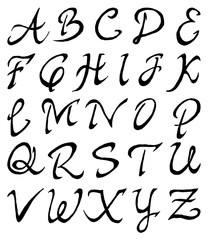 Black fonts hand made tracing from sketch Vector Illustration