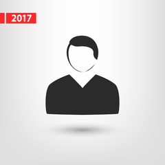 man icon, vector illustration. Flat design style