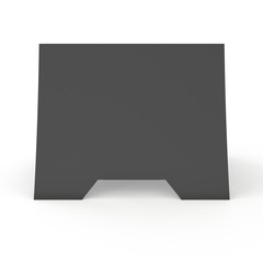 Blank paper tent card. 3d render illustration isolated. Table card mock up on white background.