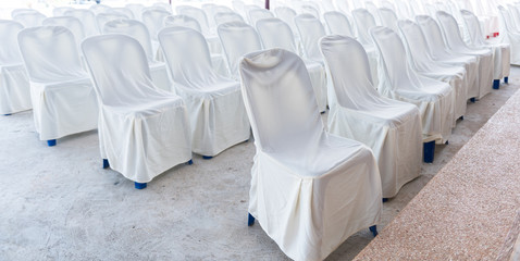 Empty wedding chairs elegantly