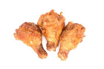 fried chicken on white background