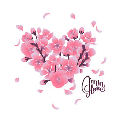Heart with cherry blossom design
